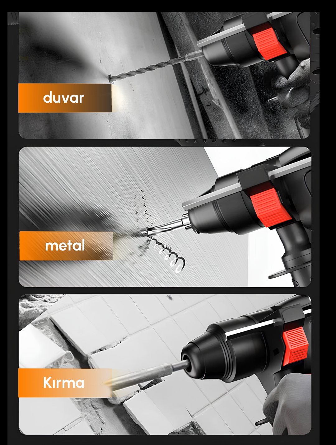 DewaltPlus DWP003 Profesyonel Akülü Kömürsüz Kırıcı Delici Hilti 88Vf (Sarı) kullanım alanları