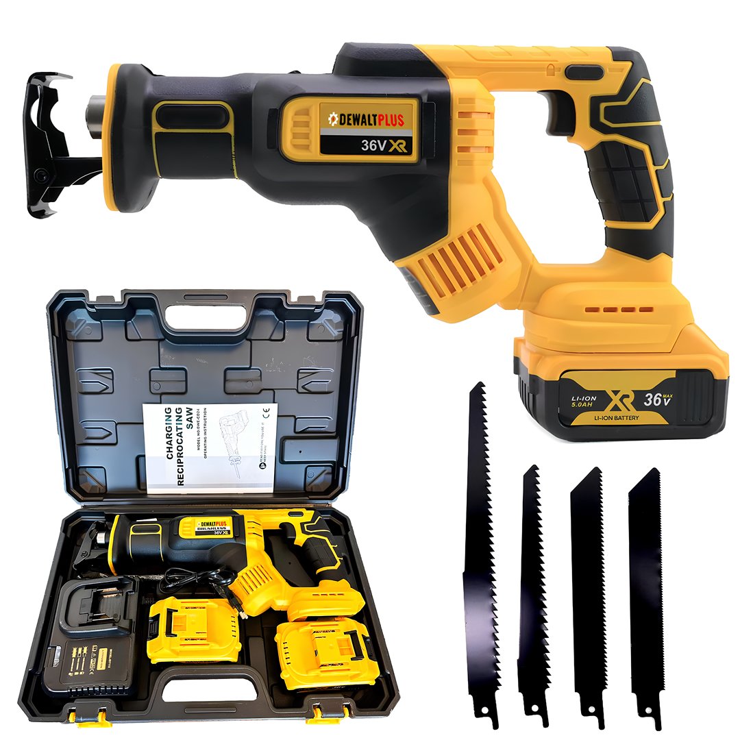 DewaltPlus DWP007 Akülü Kömürsüz Tilki Kuyruğu Testere Kılıç Testere 36v 5ah (Sarı)