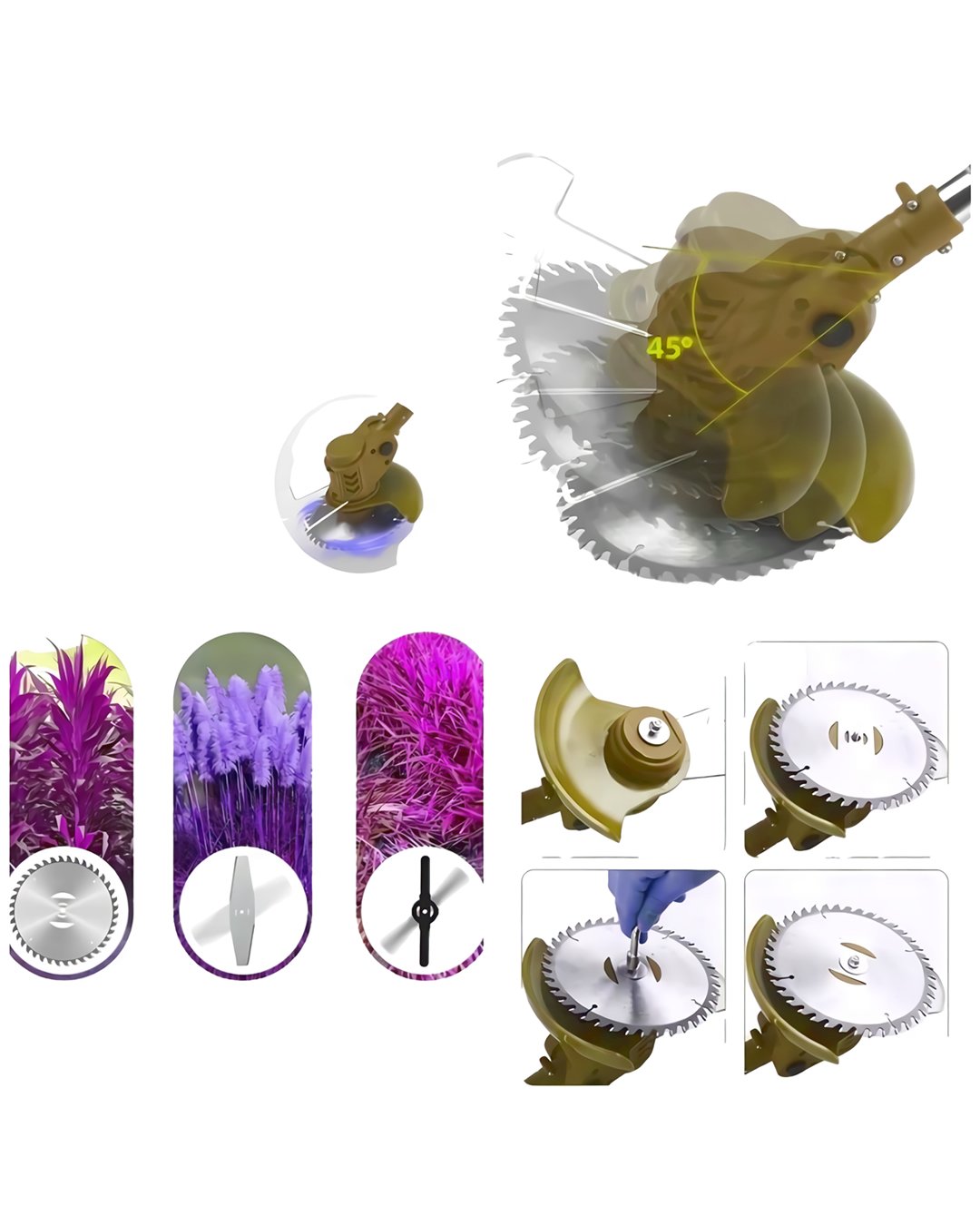 DewaltPlus DWP008 Çift Akülü 58Vf Şarjlı Ot, Dal, Çim Biçme Makinesi (Sarı) parçaları