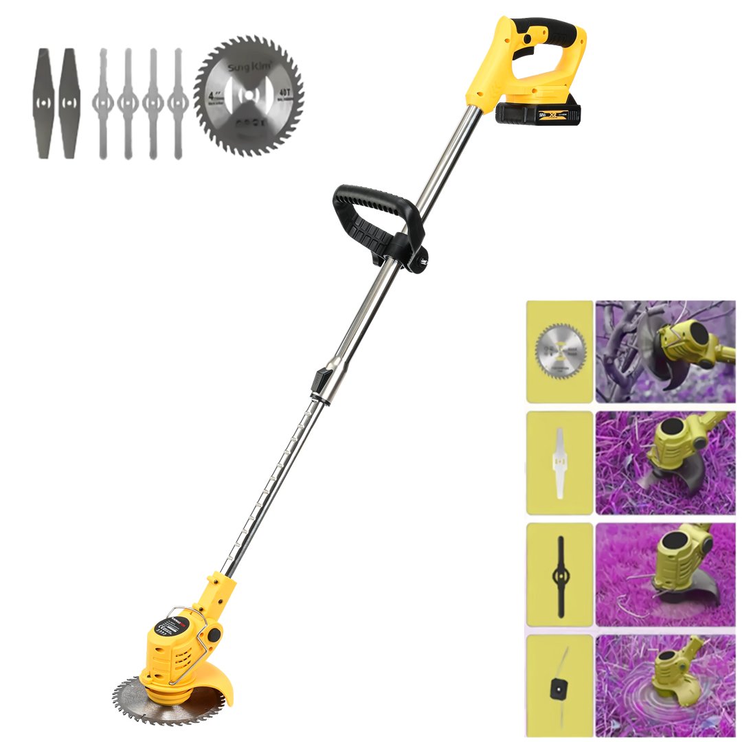 DewaltPlus DWP008 Çift Akülü 58Vf Şarjlı Ot, Dal, Çim Biçme Makinesi (Sarı)