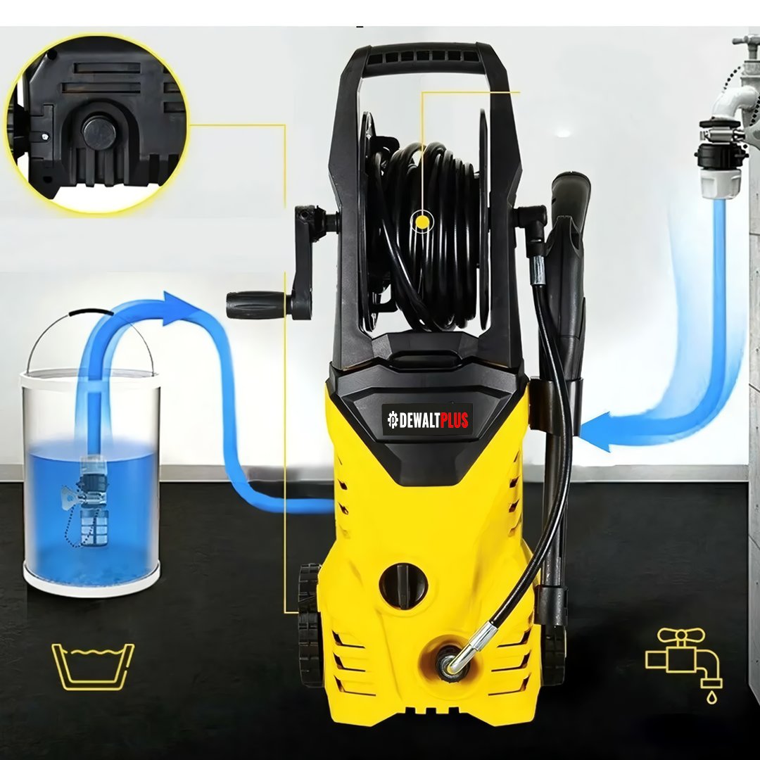 DewaltPlus DWP010 Elektrikli 150 Bar Musluk ve Kovadan Su Çekme Yüksek Basınçlı Bahçe, Oto Yıkama Makinesi (Sarı) kullanımı